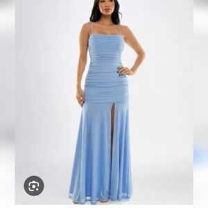 City Studio Juniors' Glittered Ruched Slip Gown Sz 7/8 NWT Party Prom